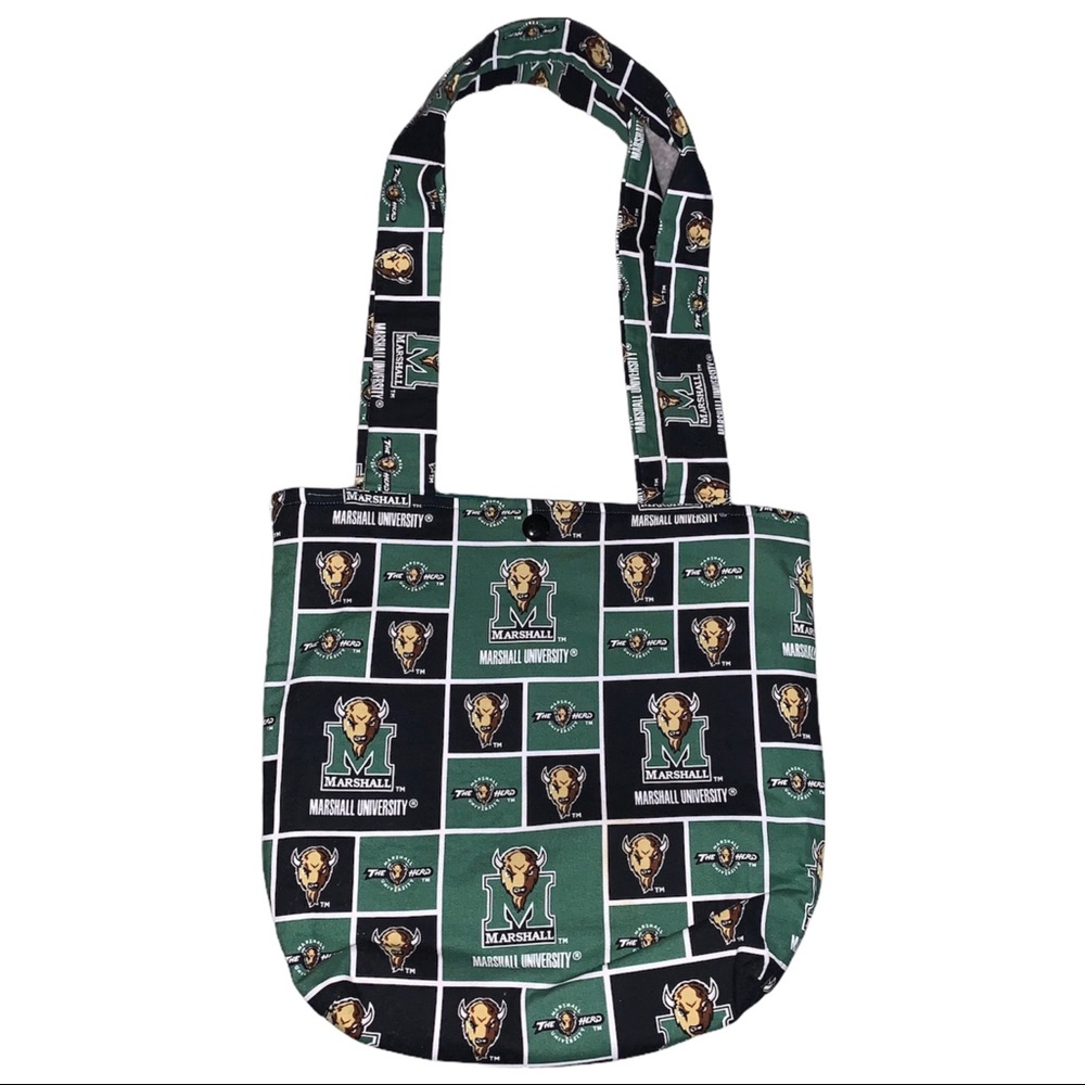 Marshal University Green & Black Pattern Small Tote